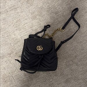 Black Quilted Leather Backpack